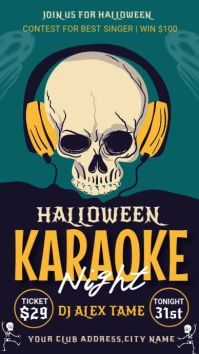 Karaoke, music party,event,karaoke night Instagram Story template