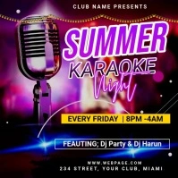 karaoke, summer, summer karaoke, party Instagram Post template