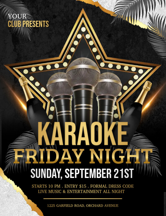 karaoke, karaoke night, karaoke party Flyer (US Letter) template