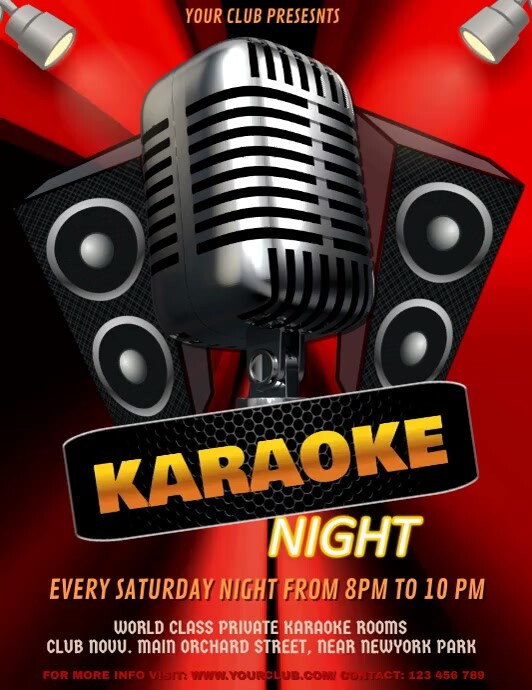 Karaoke, Karaoke Video, Karaoke Night, Jazz Night, Concert Ulotka (US Letter) template