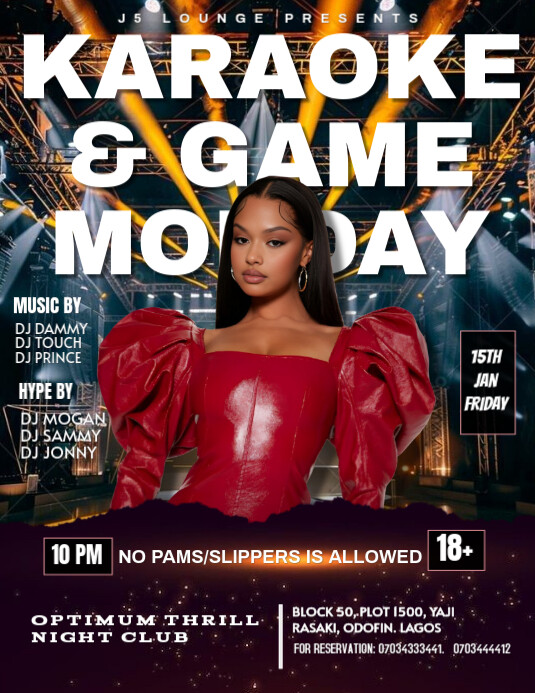 Karaoke & game monday Flyer (US Letter) template