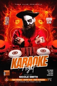 黑色 Karaoke Night Event Plakat Template