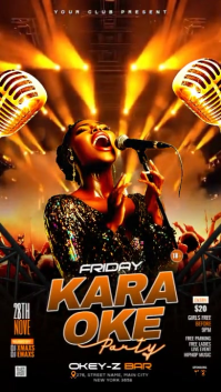 สีดำ Karaoke Party Instagram-verhaal Template