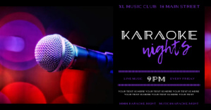 Sort Karaoke Night Gedeelde afbeelding op Facebook Template