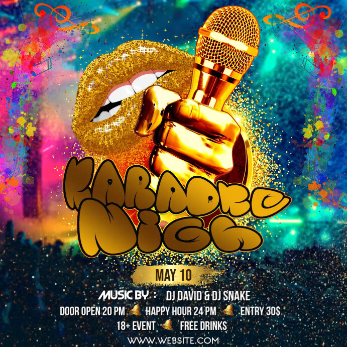 Plantilla de Karaoke Bar Evento Club Nocturno Folleto Mejores Anuncios ...