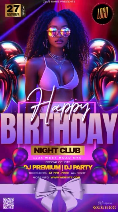 karaoke bday night instagram story video template