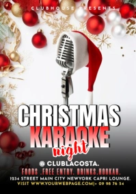 karaoke christmas flyers A3 template
