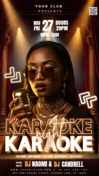 Zwart Karaoke Night Instagram Story Template
