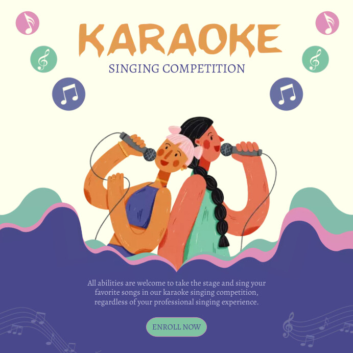 Singing Competition Layout KARAOKE COMPETITION Template | PosterMyWall