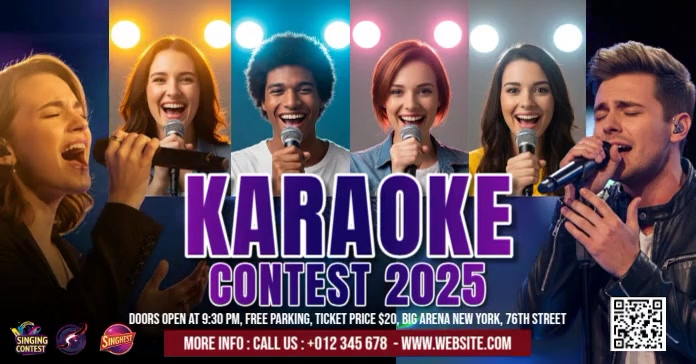 Karaoke Contest Facebook Shared Image template