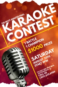 Karaoke Contest Poster Template