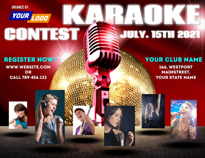 Karaoke contest flyer template Pamflet (VSA Brief)