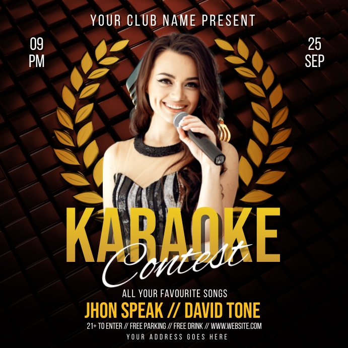 Karaoke Contest Social Media Post Template PosterMyWall