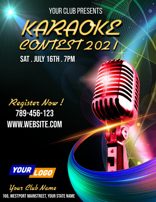 Karaoke contest template PosterMyWall