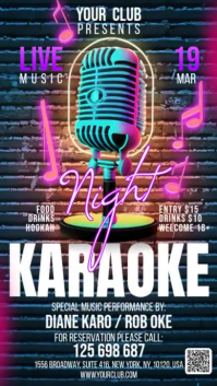 Czarny Karaoke Night Digital Display Template