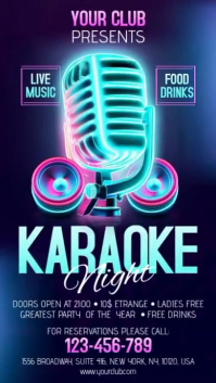 Purple Karaoke Night Digital Display Template