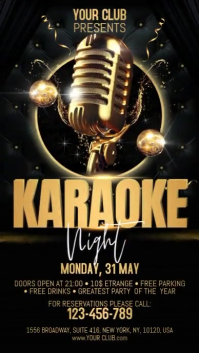 Black Karaoke Night Digital Display Template