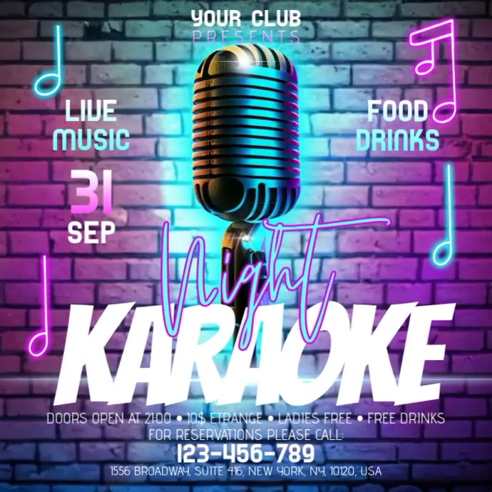 Karaoke Template PosterMyWall