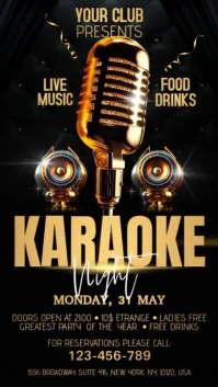 Czarny Karaoke Night Digital Display Template