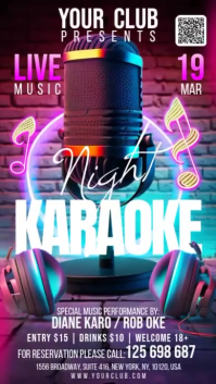 Violet Karaoke Night Digital Display Template