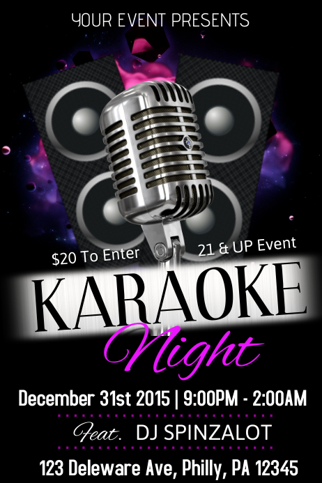 Karaoke Template PosterMyWall