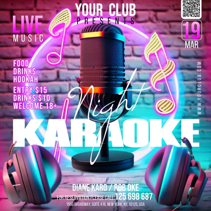 Karaoke Template PosterMyWall Karaoke Template PosterMyWall
