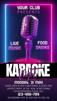 紫色 Karaoke Night Event Digital Display Template
