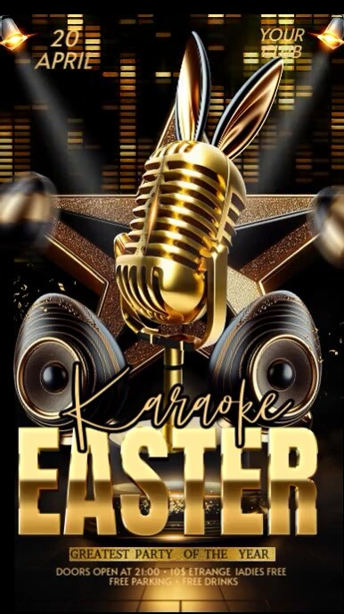 Karaoke Easter Ecrã digital (9:16) template