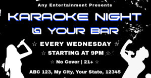 Schwarz Karaoke Night Event Facebook Event Cover Template
