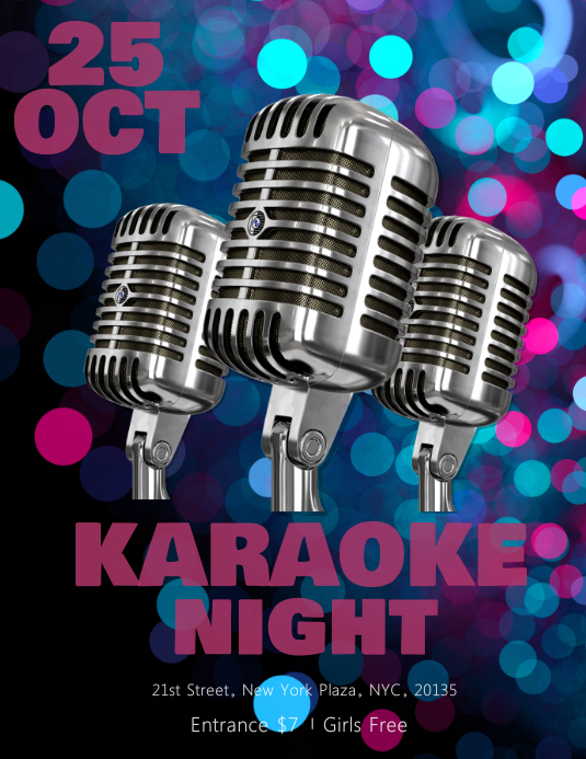 Karaoke Flyer Template Folheto (US Letter)