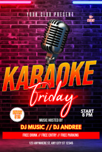 Karaoke friday poster template