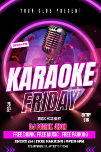 Karaoke friday poster template