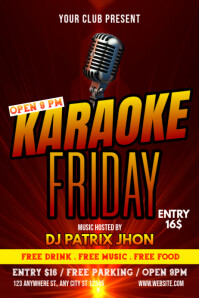 Karaoke friday poster template
