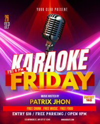 Karaoke friday poster Instagram Portrait template