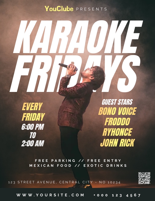 Copy of Karaoke Fridays free event flyer template PosterMyWall