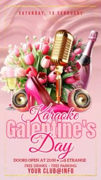 Karaoke Galentine's Day Digital na Display (9:16) template
