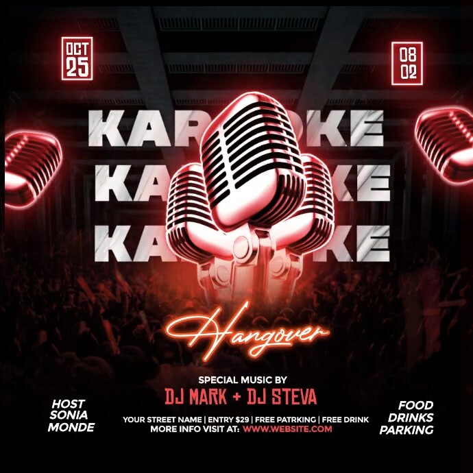Karaoke Hangover Party Instagram Post template