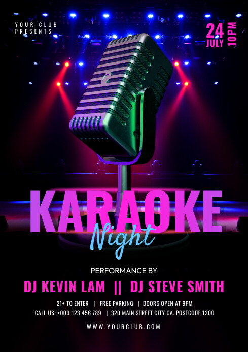Karaoke Instagram Post, Podcast Talk Show A1 template