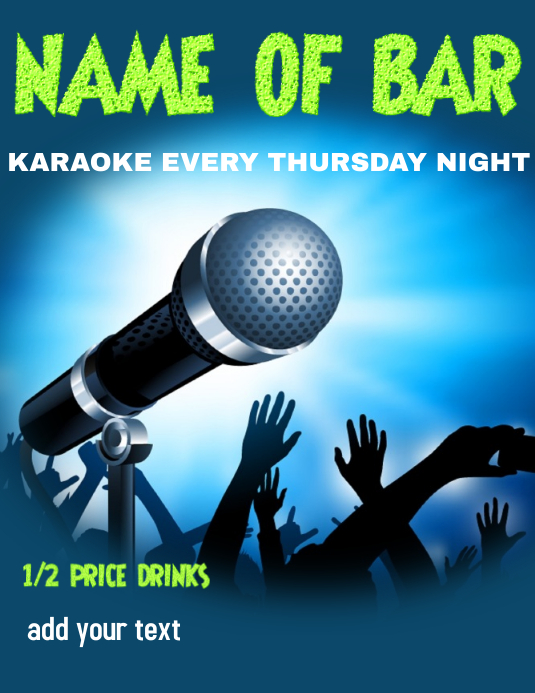 KARAOKE KARAOKE NIGHT BAR EVENT Template PosterMyWall