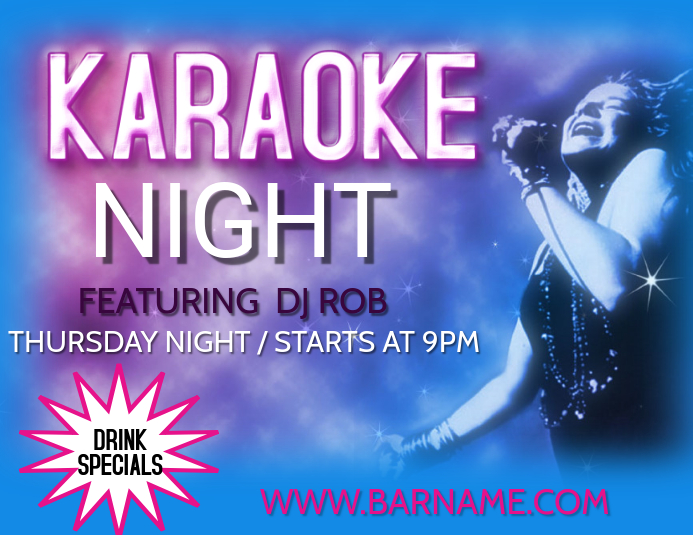 KARAOKE KARAOKE NIGHT BAR EVENT Template PosterMyWall