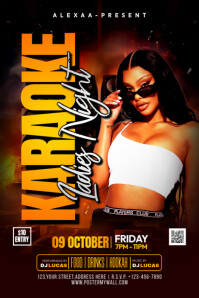 Karaoke Ladies night party Poster template