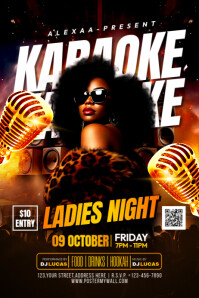 Karaoke Ladies Night Party Poster template