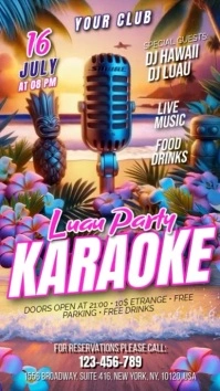 Karaoke Luau Party Digital Display (9:16) template