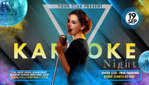 Karaoke Music night, Disco Music Night Blog Nagłowek bloga template
