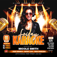 Karaoke Music Night Instagram Post Video Wpis na Instagrama template