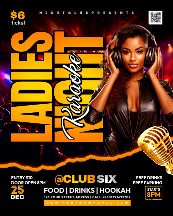 Karaoke Music Night Party Instagram Portrait template