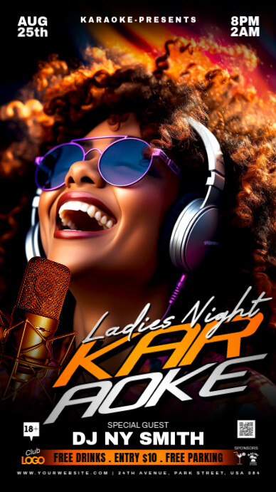 Karaoke Music Night Party História do Instagram template