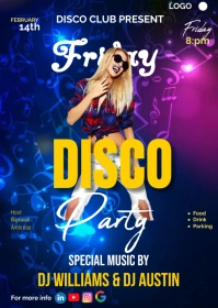 Karaoke night, club night, party banner flyer A6 template