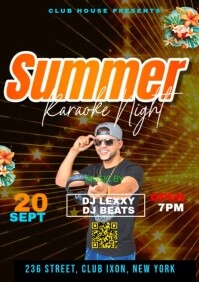 Karaoke Night A4 template