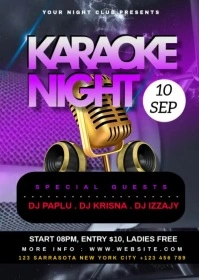 Karaoke Night A6 template